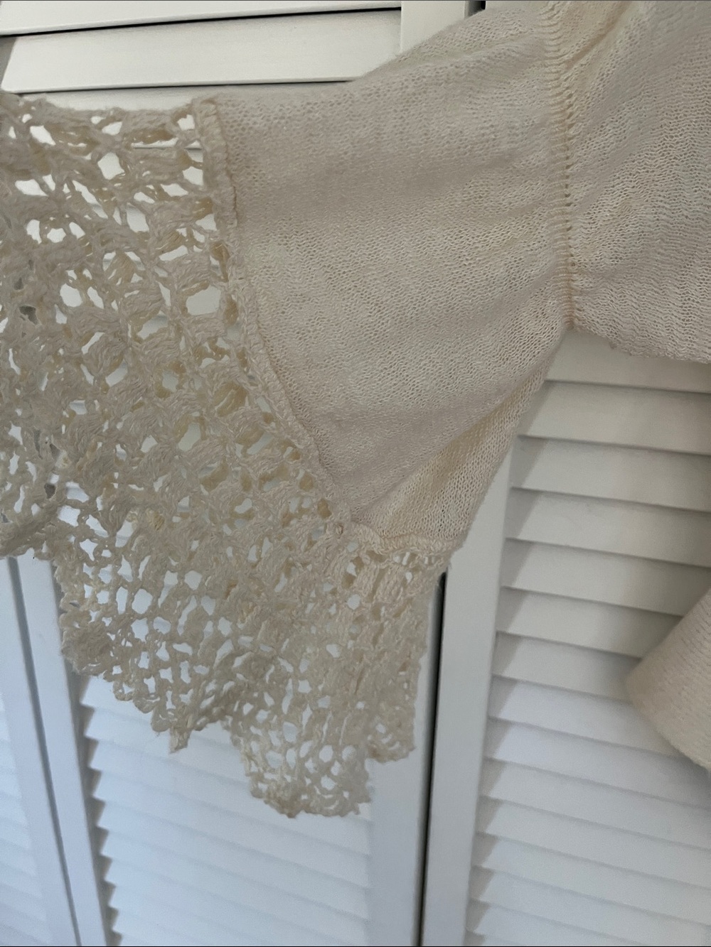 Free People Cotton Linen Blend Wrap V Neckline Bell Sleeves Lightweight Sz - Picture 4 of 6